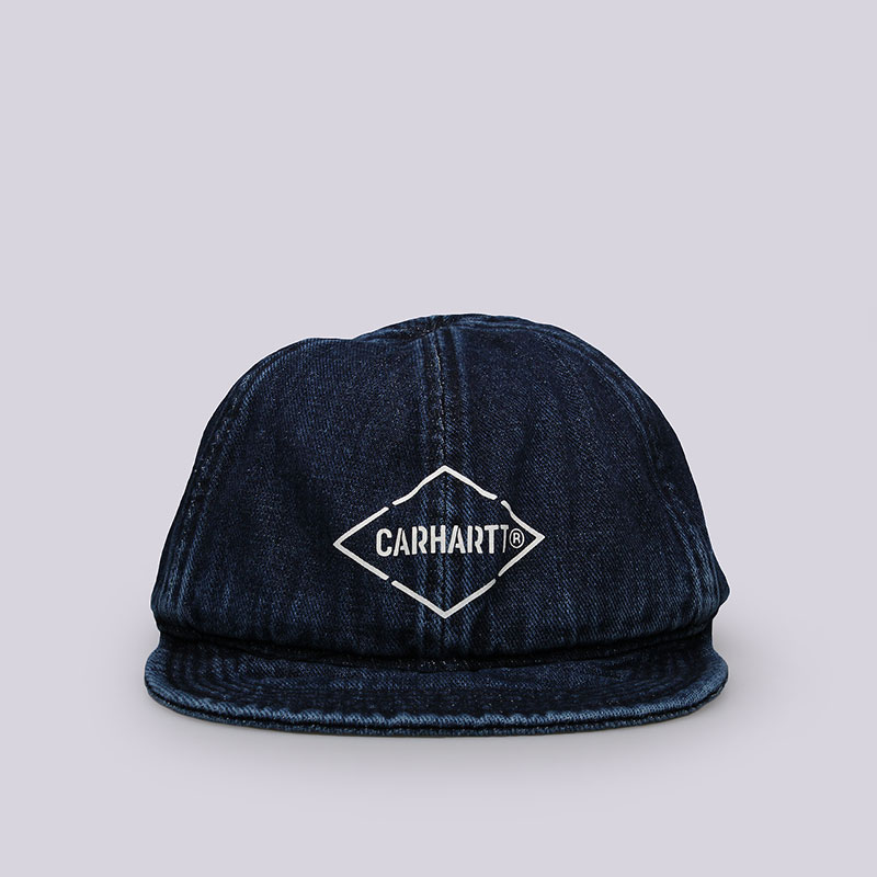 мужская синяя кепка Carhartt WIP Booth Cap L022632-blue rinsed - цена, описание, фото 1